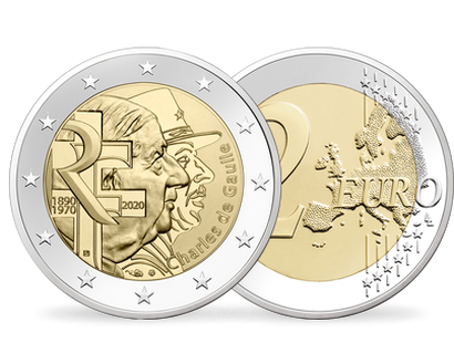 Encore disponible :  la monnaie commémorative de 2 Euros Charles De Gaulle !