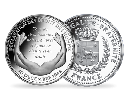 Frappe en argent pur La France Victorieuse «La Déclaration des droits de l'Homme»