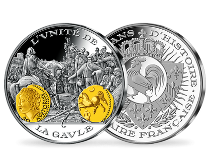 Frappe en argent pur 2000 ans d'histoire monétaire française: «Statère d'or Vercingétorix -52 av. J.C»