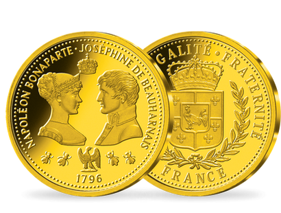 La frappe en or massif "Mariage de Napoléon et Joséphine"