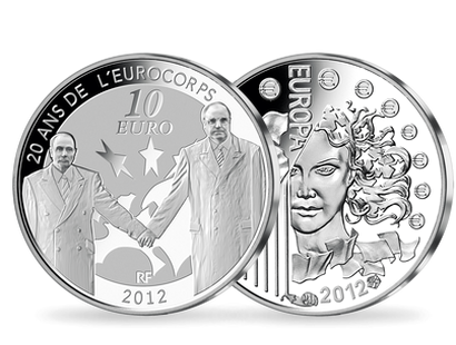Monnaie de 10 Euros en argent massif «Amitié Franco-Allemande» 2012