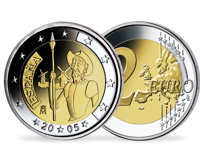 Monnaie 2 Euros commémorative  « Espagne Don Quichote 2005 »