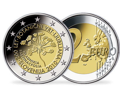 2 Euros commémorative « Slovénie - Jardin Botanique de Ljubljana 2010 »