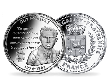 Frappe en argent pur La France Victorieuse: «Guy Môquet»