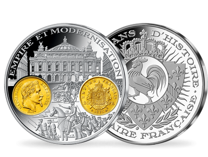 Frappe en argent pur 2000 ans d'histoire monétaire française: «20 Francs Napoléon III 1870»