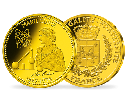 Frappe dorée à l´or pur «Marie Curie»  