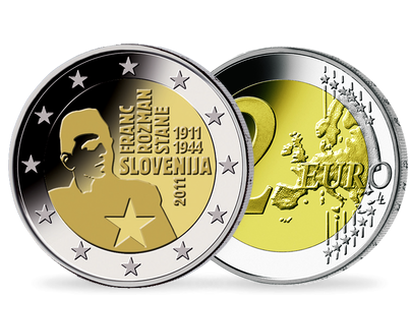 Monnaie de 2 Euros «Centenaire de la naissance de Franc Rozman-Stane» Slovénie 2011