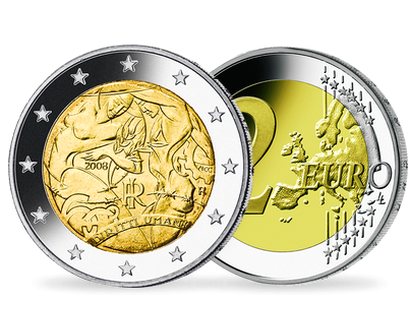 Monnaie de 2 Euros «60e anniversaire de la Déclaration Universelle des Droits de l’Homme» Italie 2008 
