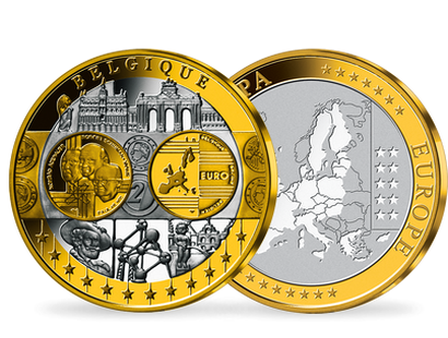 Première frappe en hommage à l'Euro en cuivre argenté: «Belgique»