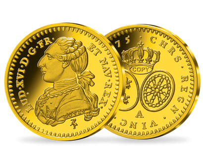Nouvelle frappe en or " Demi-Louis d'or aux lunettes 1775 "