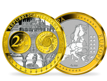 Première frappe en hommage à l'Euro en argent pur: «Italie»