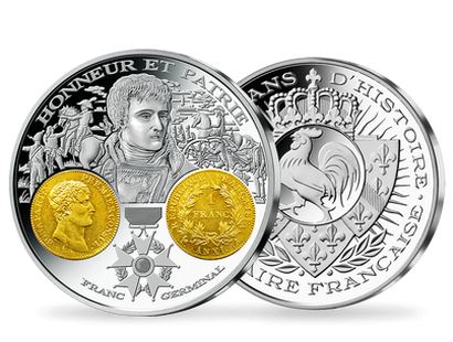 Frappe dorée à l'or pur 2000 ans d'histoire monétaire française: «Franc germinal 1803  Napoléon »