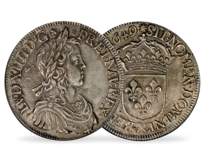 Monnaie ancienne écu d’argent «Louis XIV à la mèche longue»