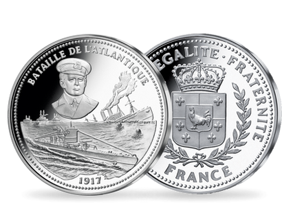 Frappe en argent pur La France victorieuse: «La bataille de l'Atlantique»