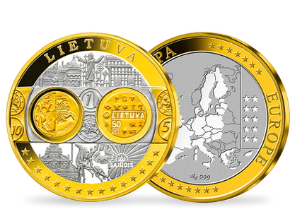 Première frappe en hommage à l'Euro en argent pur: «Lituanie»