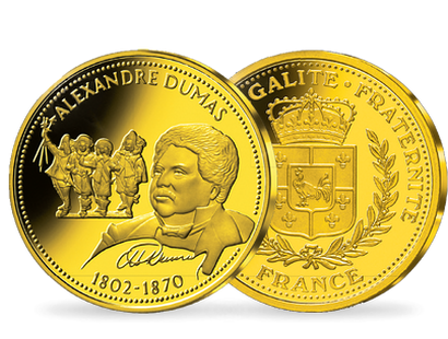 Spécial anniversaire 215 ans: Frappe en or pur  «Alexandre Dumas 1802-1870»