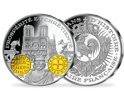 Frappe en argent pur 2000 ans d'histoire monétaire française: «Denier Parisis Louis VII»
