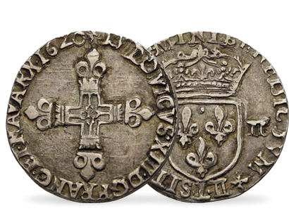 Monnaie ancienne en argent « ¼ Ecu Louis XIII » 