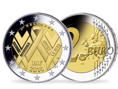 La monnaie de 2 Euros France "Sida 2014"