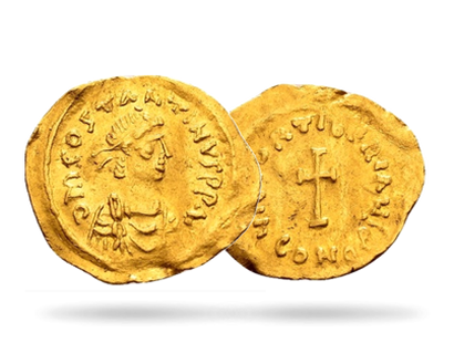 Monnaie ancienne en Or  «Tremissis Tiberius II Constantinus»