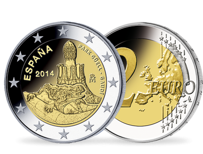 Monnaie de 2 Euros «Parc Güell - Gaudi» Espagne 2014