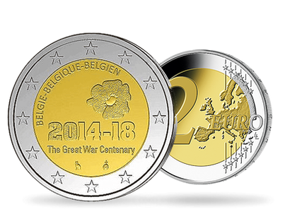 Monnaie de 2 Euros «Centenaire du début de la Première Guerre Mondiale» Belgique 2014 