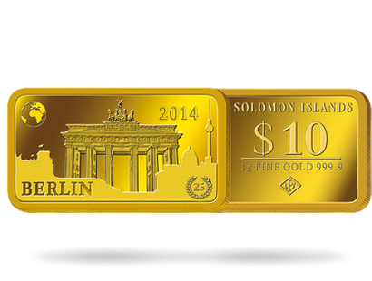 Monnaie Lingot 10 Dollars en or pur «Berlin - La Porte de Brandebourg» 2014