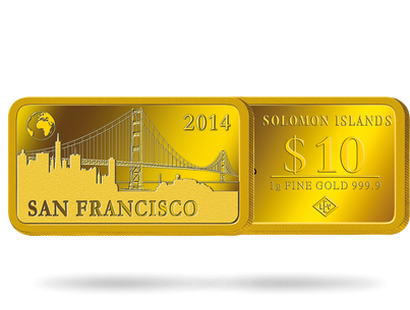 Monnaie Lingot en or pur «San Francisco - Golden Gate Bridge» 2014