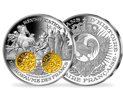 Frappe en argent pur 2000 ans d'histoire monétaire française: «Trémissis de Clotaire II 613»