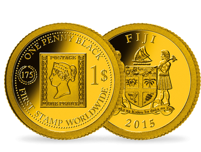 Monnaie de 1 Dollar en or «175 ans du premier timbre» 2015