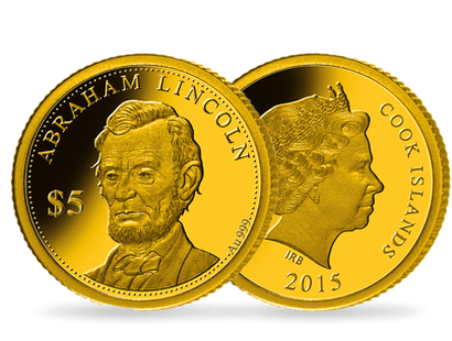 Monnaie de 5 Dollars en or pur Les plus petites monnaies en or du monde « Abraham Lincoln » 2015