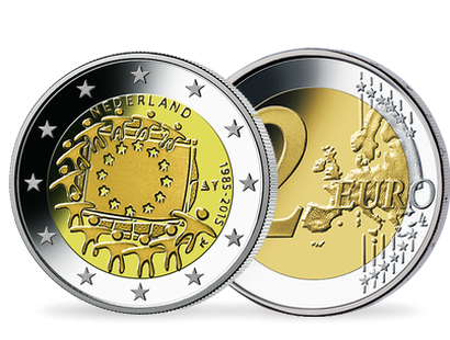 Monnaie de 2 Euros «30 ans du drapeau européen» Pays Bas 2015