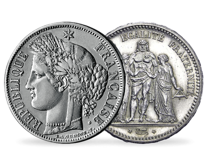 Set 5 Francs en argent Hercule et Cérès