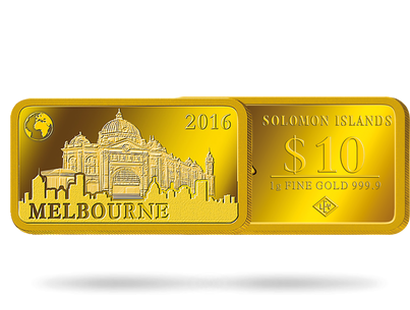 Monnaie Lingot en or pur «Melbourne- La Gare Centrale» 2016