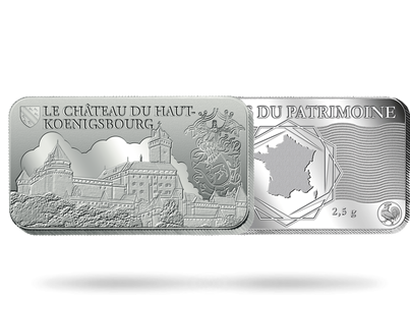 Le lingot du patrimoine en argent pur Le Château du Haut-Koenigsbourg
