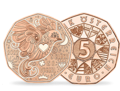 Monnaie de 5 euros  «La chance est un oiseau» Autrichienne 2022