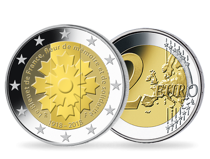 Monnaie commemorative de 2 Euros «Centenaire de l’Armistice - Bleuet» France 2018