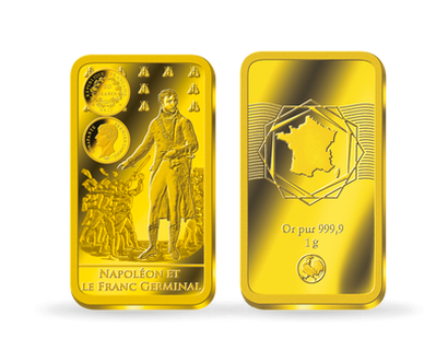 Lingot 1g d'or pur « Napoléon et le Franc Germinal »