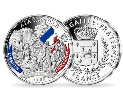 Frappe en argent colorisé « Prise de La Bastille »