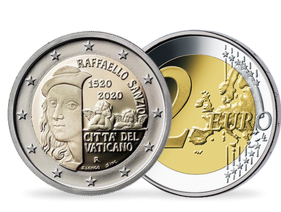 Monnaie rare de 2 Euros «500ème anniversaire de la mort de Raphaël Sanzio» Vatican 2020