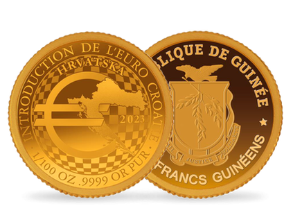 Monnaie en or le plus pur « Introduction de l'Euro Croatie » Guinée 2023