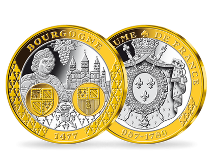 Frappe en argent dorée à l´Or Pur: « La Province de Bourgogne »