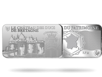 Lingot du patrimoine en argent pur  « Château des Ducs de Bretagne »