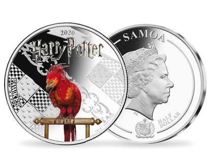 Monnaie officielle argentée et colorisée «Harry Potter - Fawkes» 2020