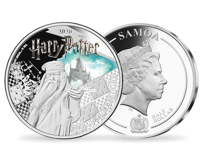 Monnaie officielle argentée et colorisée «Harry Potter - Albus Dumbledore» 2020 