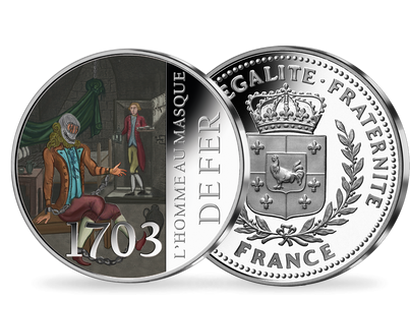 Frappe en argent colorisé « 1703, L'homme au masque de Fer »