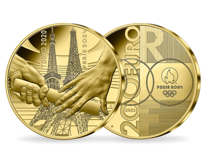 Monnaie de 200 Euros en or pur «PARIS 2024 - De Tokyo à Paris» 2021