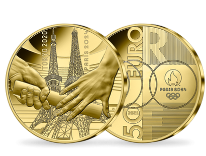 Monnaie de 50 Euros en or pur «PARIS 2024 - De Tokyo à Paris» 2021