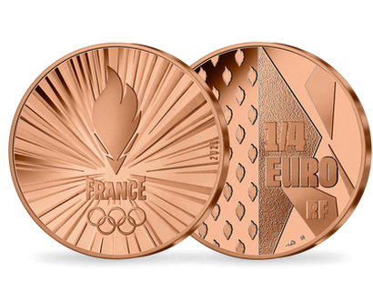 Monnaie de 1/4 Euro en acier cuivré «PARIS 2024 - Team France» 2021 