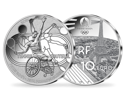 Monnaie de 10 Euros en argent pur «PARIS 2024 - Les Sports: Tennis fauteuil» 2021